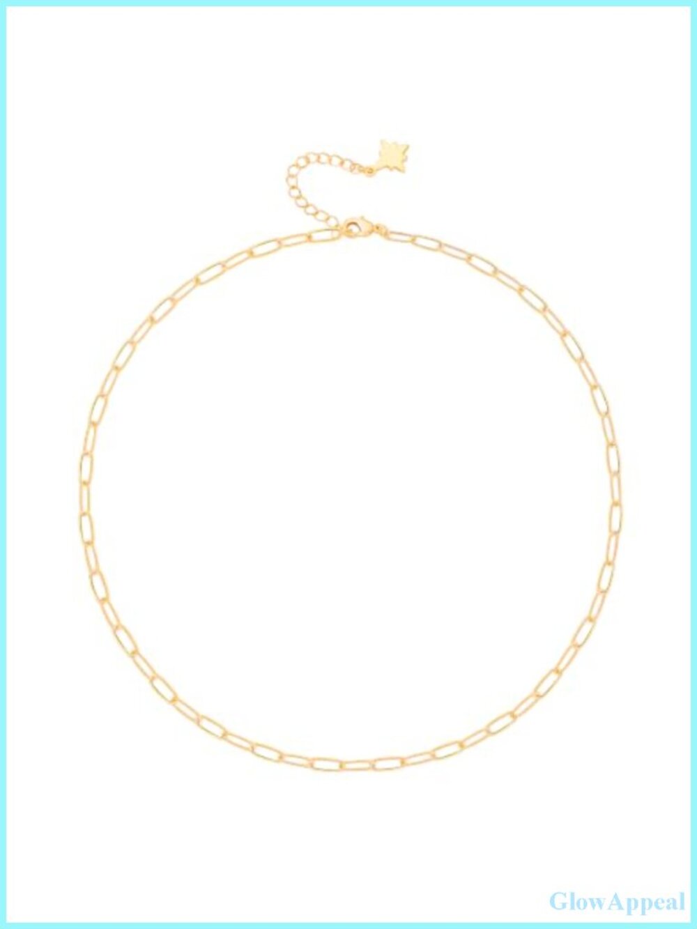 18K Gold Plated Paperclip Chain Choker Freshwater Pearl Pendant Necklace